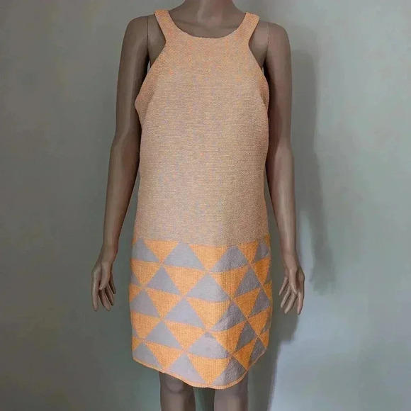 Trina Turk Orange Geometric Dress Size 10 - Picture 1 of 8